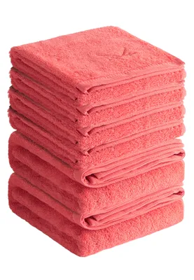 Produktbild von Sansibar Sylt Handtuch Set Frottier-Serie Classic Nr. 4 (Set, 6-tlg), koralle