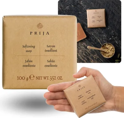 Produktbild von PRIJA pflanzliche Seifenstücke mit Glycerin, FEUCHTIGKEITSSPENDEND, 1x 100g