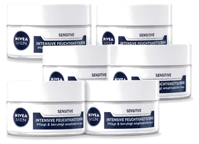 Obrázok produktu pre 6 x Nivea Men Sensitive, intenzívny pleťový krém - 50 ml - výhodný balík - 6 kusov