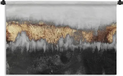 Produktbild von MuchoWow® Wandteppich Wandbehang Gold - Chic - Abstrakt 60x40 cm Tapisserie Dekoration Wandtuch - Wanddekorationen