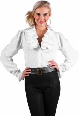 Produktbild von Rüschenbluse mit Jabot weiß Größe: M