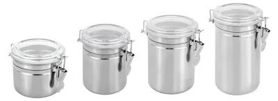 Obrázek produktu pro Nádoby na skladování, nerezová ocel, stohovatelný design, stříbrná barva