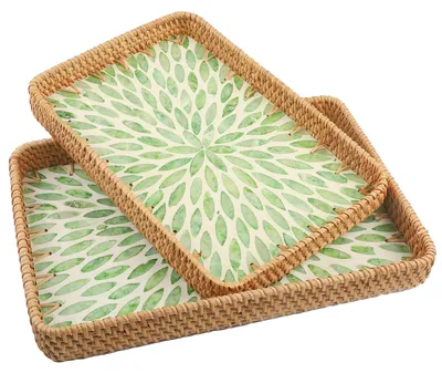 Produktbild von Solidchoice – Dekorative Tabletts aus Rattan für die Wohnraumgestaltung
