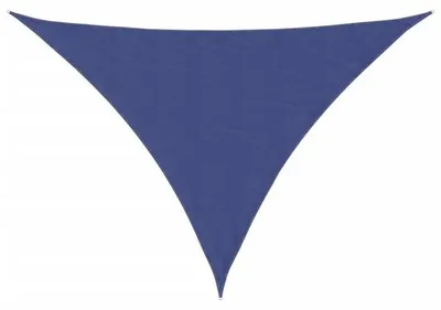 Immagine prodotto di Tenda da sole triangolare - 2,5 x 2,5 x 3,5 m - Blu - Tessuto Oxford impermeabile - Resistente ai raggi UV - Ombrellone con corde