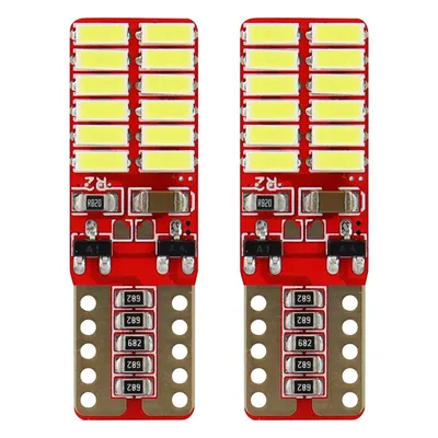 Imagen del producto de Bombillas LED para automóviles, modelo W5W, 24SMD 4014, con tecnología CANBUS, color blanco, 12V/24V, AMiO-01287