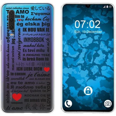 Produktbild von PhoneNatic Case kompatibel mit Huawei P30 Silikon-Hülle in Love Wörter M4