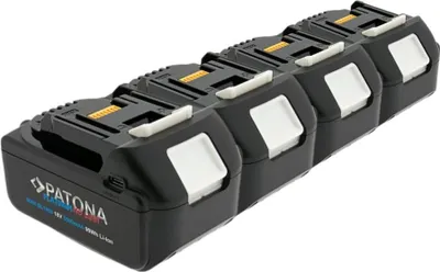 Produktbild von 4x Akku mit USB-C In- und Output kompatibel mit Makita 18V BL1850B u. BL1860B | 5500mAh | LED Kapazitätsanzeige