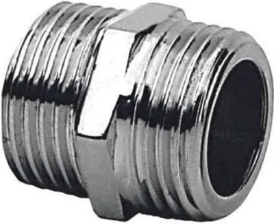 Produktbild von Messing Verchromt Doppelnippel 1" AG/AG Abzweig Fitting Gewindefitting Aussengewinde