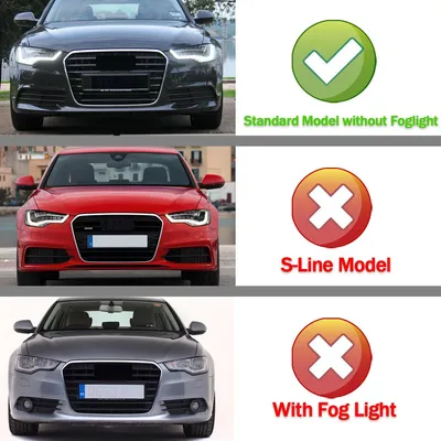 Image de Grille de phares antibrouillard, motif en nid d'abeille, convient à l'Audi A6 C7 2012-2015, paire