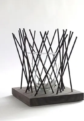 Produktbild von Design-Vase STICKS, Glas in Metall