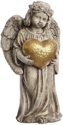 Produktbild von Deko Figur Engel Herz Trauerengel Schutzengel Polymagnesium 61 cm