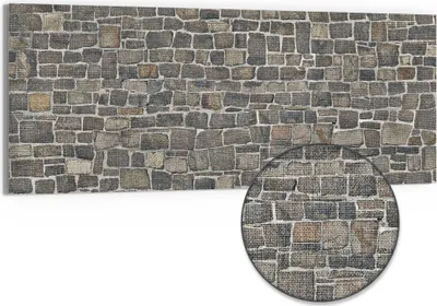 Produktbild von DEQORI Hybrid Leinwand Bild 150x60 cm 'Steinmelodie' Wandbild Glas flach modern