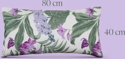 Produktbild von Kissenhülle 2er Pack "Seersucker" 40 x 80cm - Kissenbezug verdeckter Reißverschluss ( Blumen )
