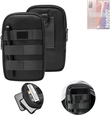 Produktbild von K-S-Trade Holster Gürtel Tasche kompatibel mit Samsung Galaxy Note20 LTE Handy Tasche Schutz Hülle dunkel-grau viele Fächer, 1x