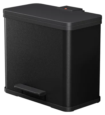 Zdjęcie produktu dla Hailo pedałowy separator odpadów Öko duo plus L, 17+9 L, czarny, wykonany z blachy stalowej i tworzywa sztucznego, mechanizm miękkiego zamykania, - 1 sztuka (0630-260)