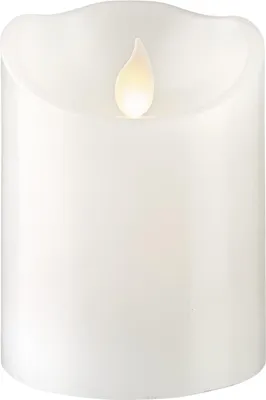 Produktbild von Star Trading LED-Kerze Twinkel Wachs 7,5x7,5x10cm weiß, Weiß, Schlafzimmer, Wohnzimmer, IP20, 1 Glühbirne(n), LED, 0,06 W