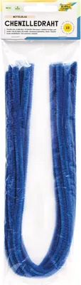 Produktbild von folia Chenilledraht (Pfeifenputzer) mittelblau 10 Stück