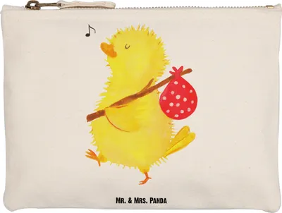 Produktbild von Mr. & Mrs. Panda Kulturtasche Küken Wander Grösse XL Große - Weiß - Geschenk, Frohe Ostern, Mäppchen, Etui, Pouch, Zeit, Ostergrüße, Ostereier, Stifteetui, Waschtasche