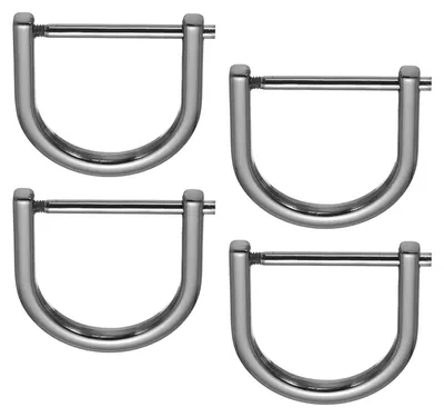 D-Ringe mit Schraubverschluss, 4 Stück, Zinklegierung, Schwarz