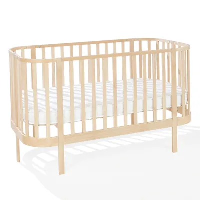 Obrázek produktu pro ATB MEBLE Dětská Postýlka S Matrací 140x70 cm - 2v1, Rozkládací Postýlka, GRAND, Dětská Postýlka Rostoucí S Dítětem, Mladistvá Postel, Bílá
