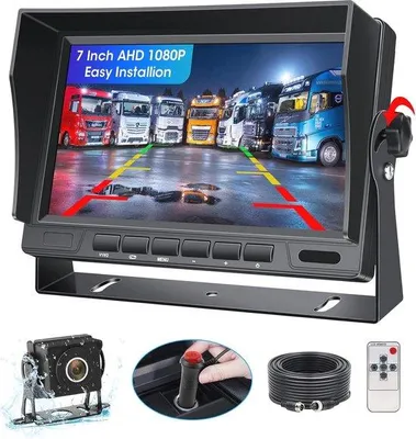 Image de Kit caméra de recul avec écran 7 pouces, vision nocturne, étanche