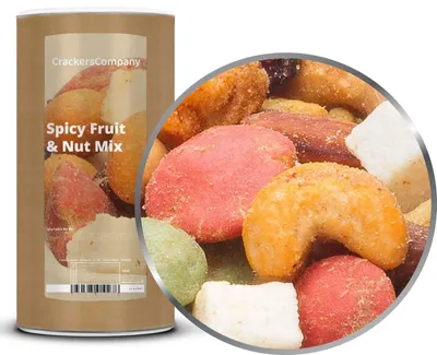 Produktbild von CrackersCompany Scharfe Frucht-Nuss-Mischung (Spicy Fruit & Nut Mix), Membrandose 600 g