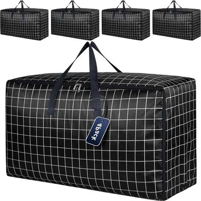 Produktbild von Famanu Aufbewahrungsbox 4er-Set mit Deckel - Große schwarze Umzugskisten für Kleidung