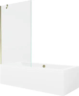 Obrázok produktu pre Mexen Obdĺžniková vaňa Cube 170 x 80 cm s 1-krídlovou zástenou 100 cm, transparentná, zlatá - 550517080X9510000050