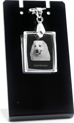 Zdjęcie produktu dla Pyrenejczyk – Kryształowa zawieszka z psem, naszyjnik z fotografią, wyjątkowe biżuterii od Art-Dog