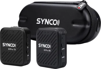 Produktbild von SYNCO G1A1 Pro kabelloses Mikrofonsystem mit 1 Empfaenger und 1 Mikrofon, 200 m uebertragungsreichweite, integrierter Akku mit Ladehuelle, Ersatz fuer Android-Telefone, Computer, Laptop, Kamera fuer Live-Streaming, Interview, Vlog