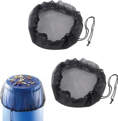 Produktbild von Famanu Regenschutzabdeckung Set mit 2 schwarzen Netzhüllen - 60 cm verstellbar
