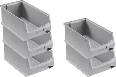 Produktbild von SparSet 5x Graue Sichtlagerbox 4.0 | HxBxT 15x20x35cm | 7,2 Liter | Sichtlagerbehälter, Sichtlagerkasten, Sichtlagerkastensortiment, Sortierbehälter