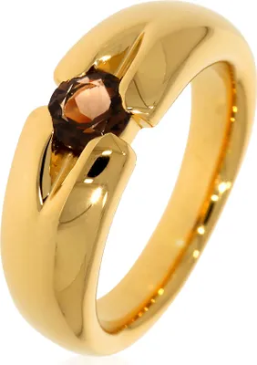 Produktbild von CBR11449, CBR11449, CBR11449, CBR11449 Ring mit 5 mm Rauchquarz ca. 0,50 ct. gelbvergoldet XEN