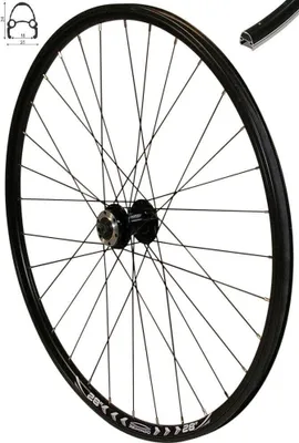 Produktbild von REDONDO 28 Zoll Vorderrad Laufrad Fahrrad V-Profil Felge Schwarz 6 Loch Disc