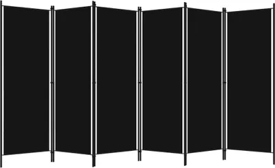 Zdjęcie produktu dla vidaXL 6-częściowy rozdzielacz do pokoju czarny 300x180 cm