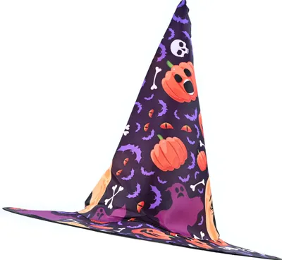 Produktbild von Halloween Hexenhut - Klassisches Kostüm Zubehör - Gruselige Party Deko - Bunt