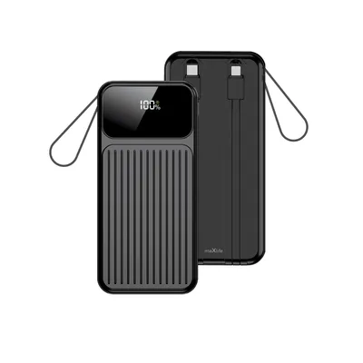Zdjęcie produktu dla Maxlife Powerbank ze zintegrowanym kablem MXPB-06 PD QC 22,5 W 10000 mAh czarny