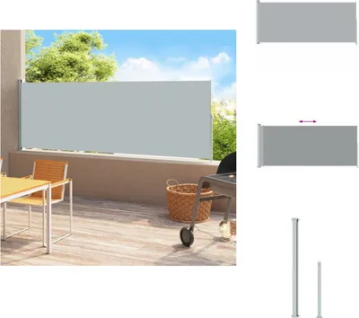 Zdjęcie produktu dla vidaXL Markiza boczna wysuwana 200x500 cm szara - Parasole i osłony przeciwsłoneczne