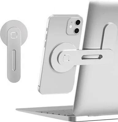Zdjęcie produktu dla Aluminiowa podstawka pod laptopa – magnetyczny uchwyt do montażu bocznego – przenośny uchwyt na telefon – składana – uniwersalna – pasuje do wszystkich smartfonów