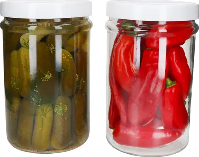 Zdjęcie produktu dla 2x Słoik do przechowywania ORTES Szklany słoik o pojemności 5 litrów z plastikową pokrywką