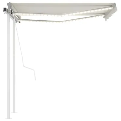 Image de Store automatique avec LED & capteur de vent 3x2,5 cm Crème