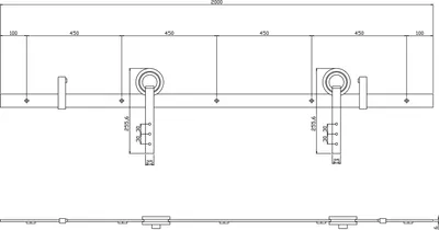 Produktbild von Intersteel Schiebetürsystem 200 cm Modern Edelstahl gebürstet