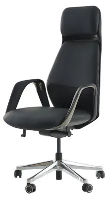 Produktbild von Designer Schwarzer Bürostuhl Moderner Chefsessel Leder Drehstuhl