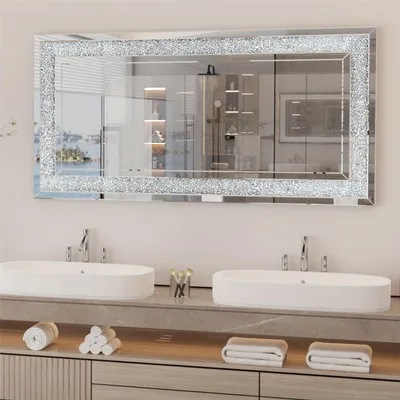 Image de Grand miroir mural - Miroir de pleine longueur - Miroir à suspendre - Miroir décoratif - Grand miroir de salle