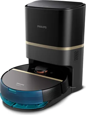Produktbild von Philips HomeRun 7000 Series Aqua Saug- und Wischroboter mit Station bis zu 180 Min Laufzeit, 4 Modi, 5000 pa, Schwarz (XU7100/01)