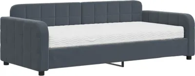 Obrázok produktu pre vidaXL Denná posteľ s matracom tmavosivá 90x190 cm zamat