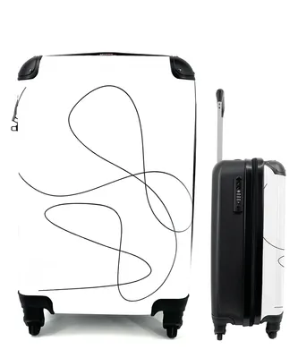 Produktbild von MuchoWow® Koffer Handgepäck Trolley Rollkoffer Kleine Reisekoffer mit 4 Rollen - Linienkunst - Minimalismus - Abstrakt - Cabin Size < 55x40x23 cm & 55x40x20 cm - Fotokoffer - Kabinenkoffer - Boardgepäck - Reise-Box - Reisekoffer - Reisegepäck - Koffer mit Bild - Trolley für Kinder