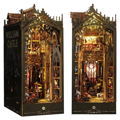 Produktbild von DIY Book Nook Kit 3D Holzpuzzle Miniatur-Puppenhaus Bücherstütze
