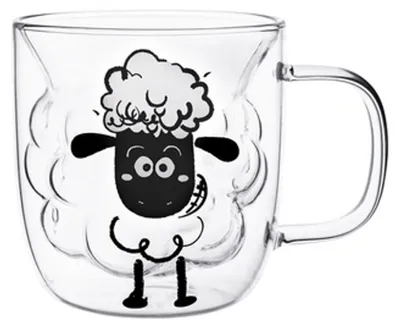Produktbild von Thermobecher mit Griff für Kaffee Milch 330ml Schaf