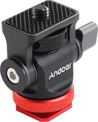 Immagine prodotto di Andoer mini testa a sfera/ adattatore a slitta in alluminio, vite da 1/4 di pollice - per fotocamera, flash, microfono e luce LED